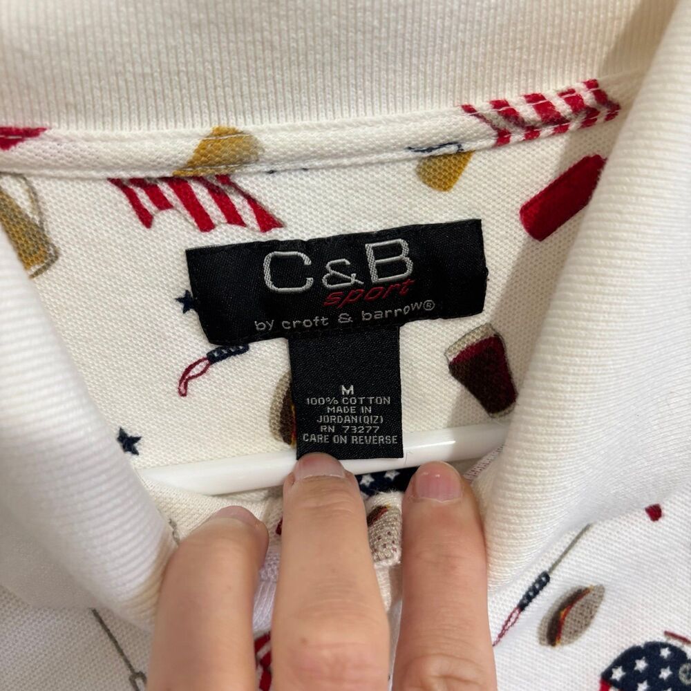 Croft & Barrow Sport BBQ 4th Of July Memorial Day S/S Polo Shirt Top - Picture 4 of 7